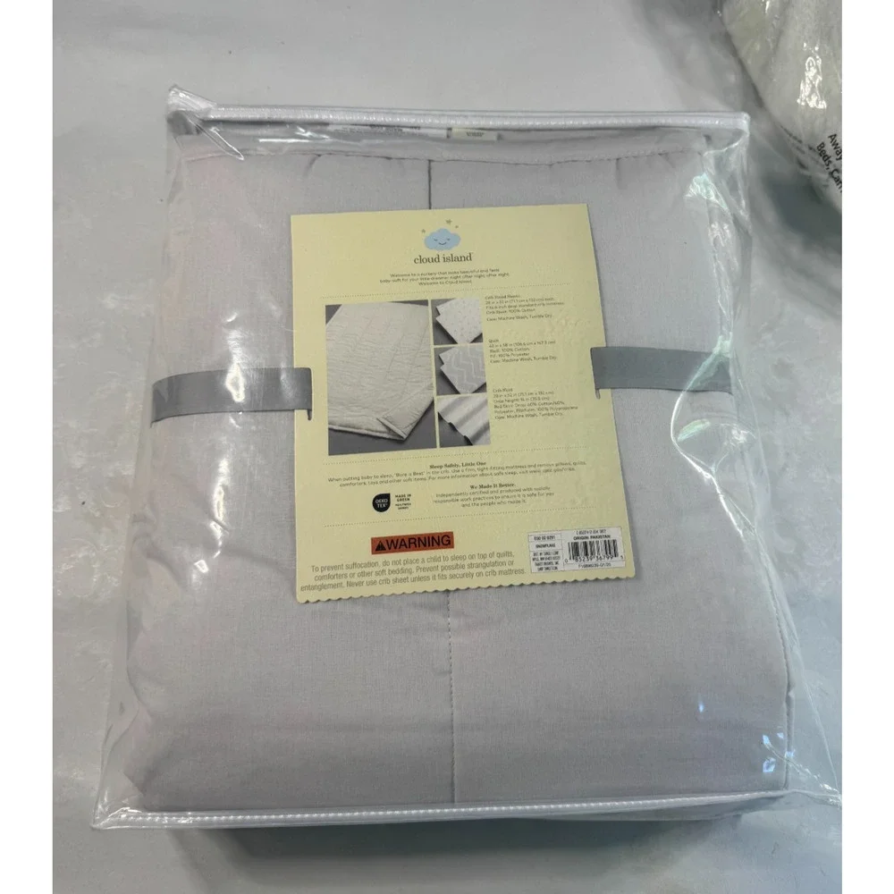 Cloud Island Crib Bedding Set Gray 4pc NWT